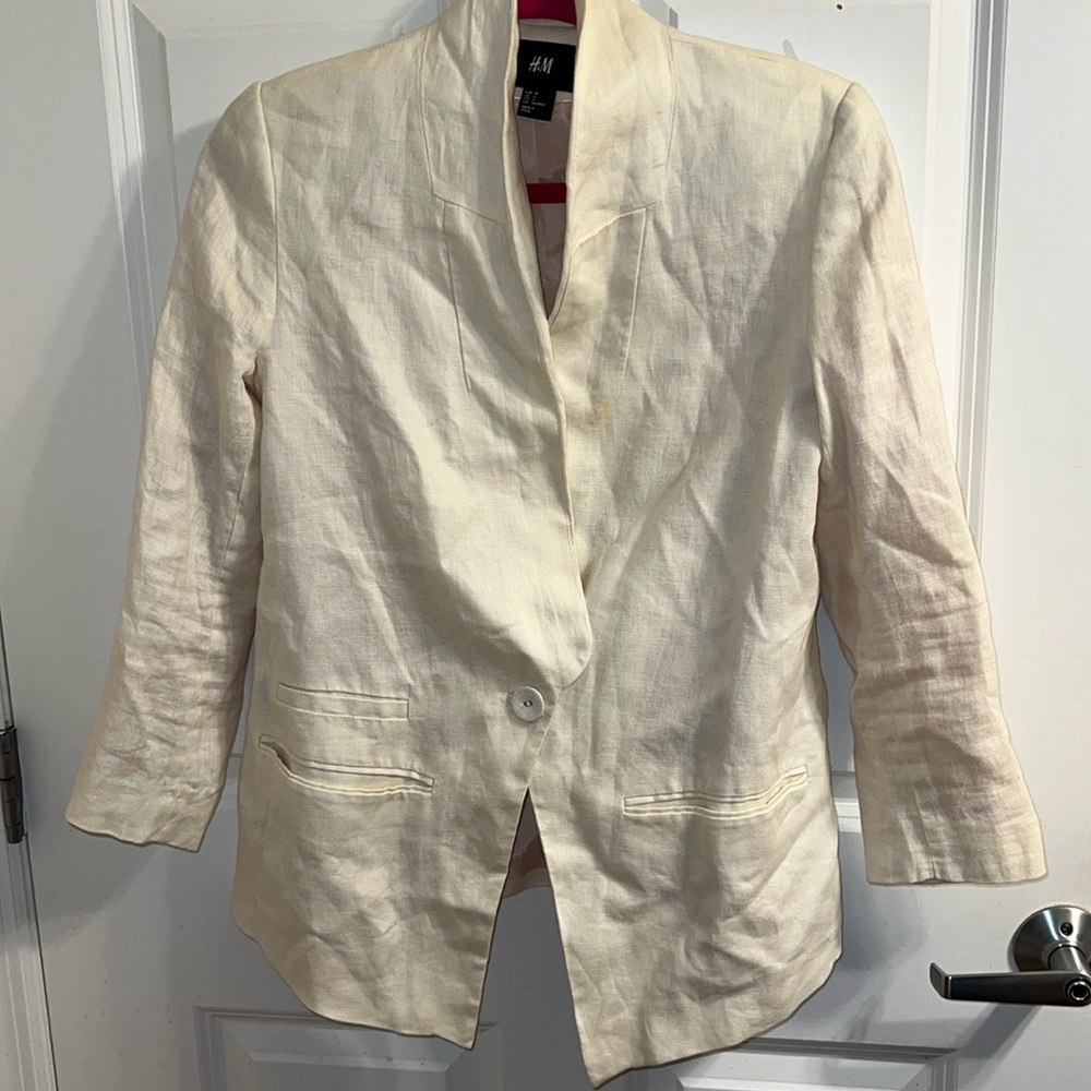 H&M cream linen blazer